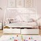 Wooden House Bed with Storage Drawers and DIY Playhouse Design for Kids